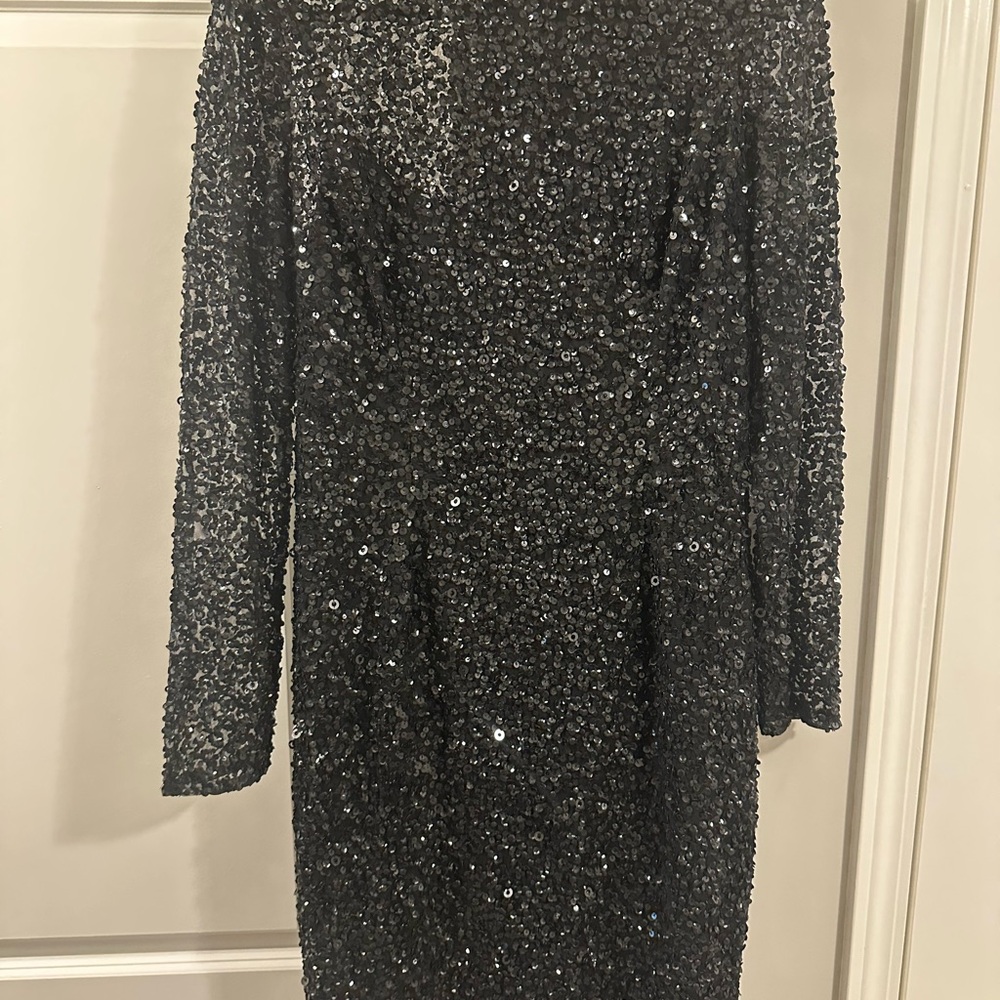 Adrianna Papell Black Sequin Dress